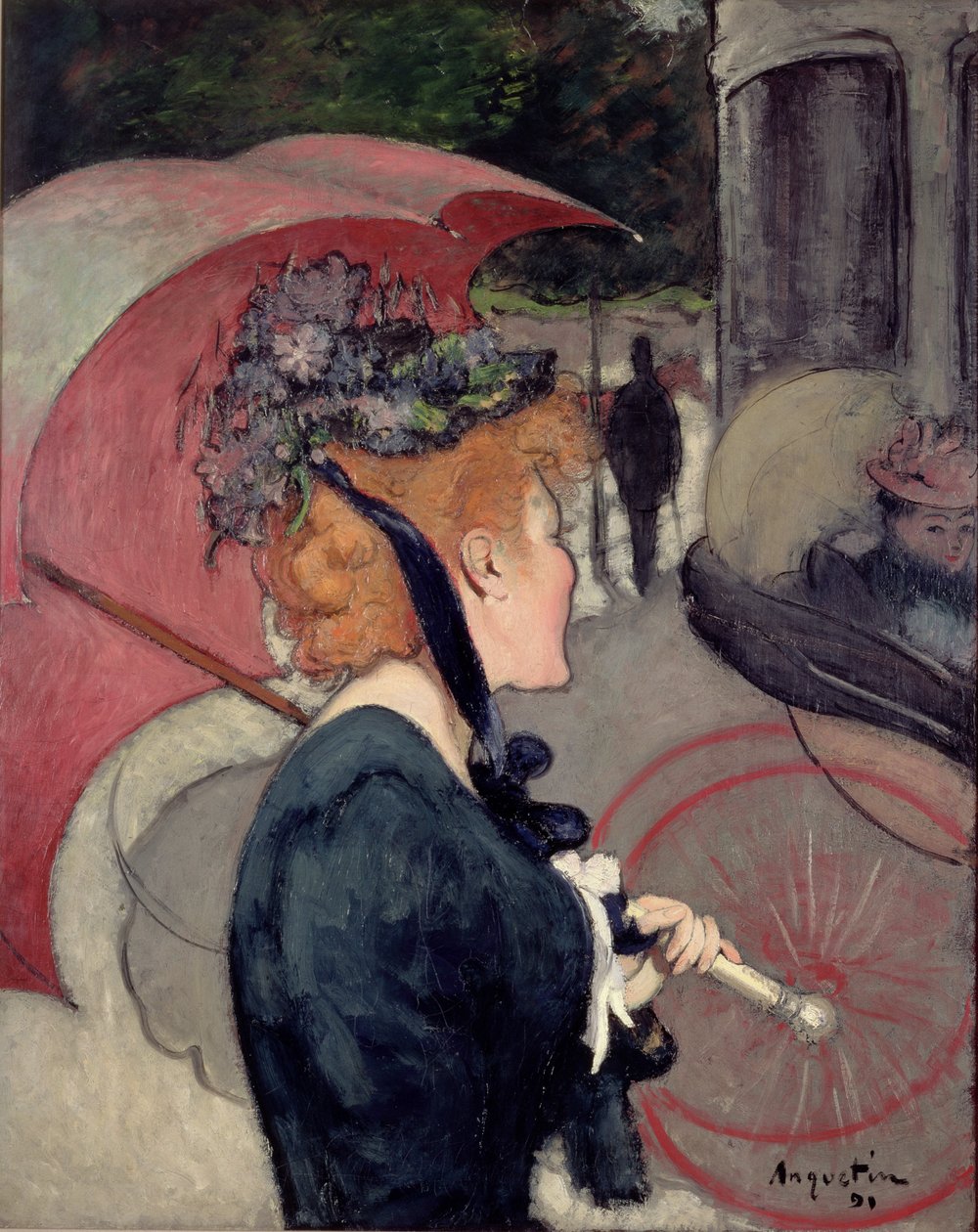 Kvinne med paraply, eller The Walk, 1891 av Louis Anquetin