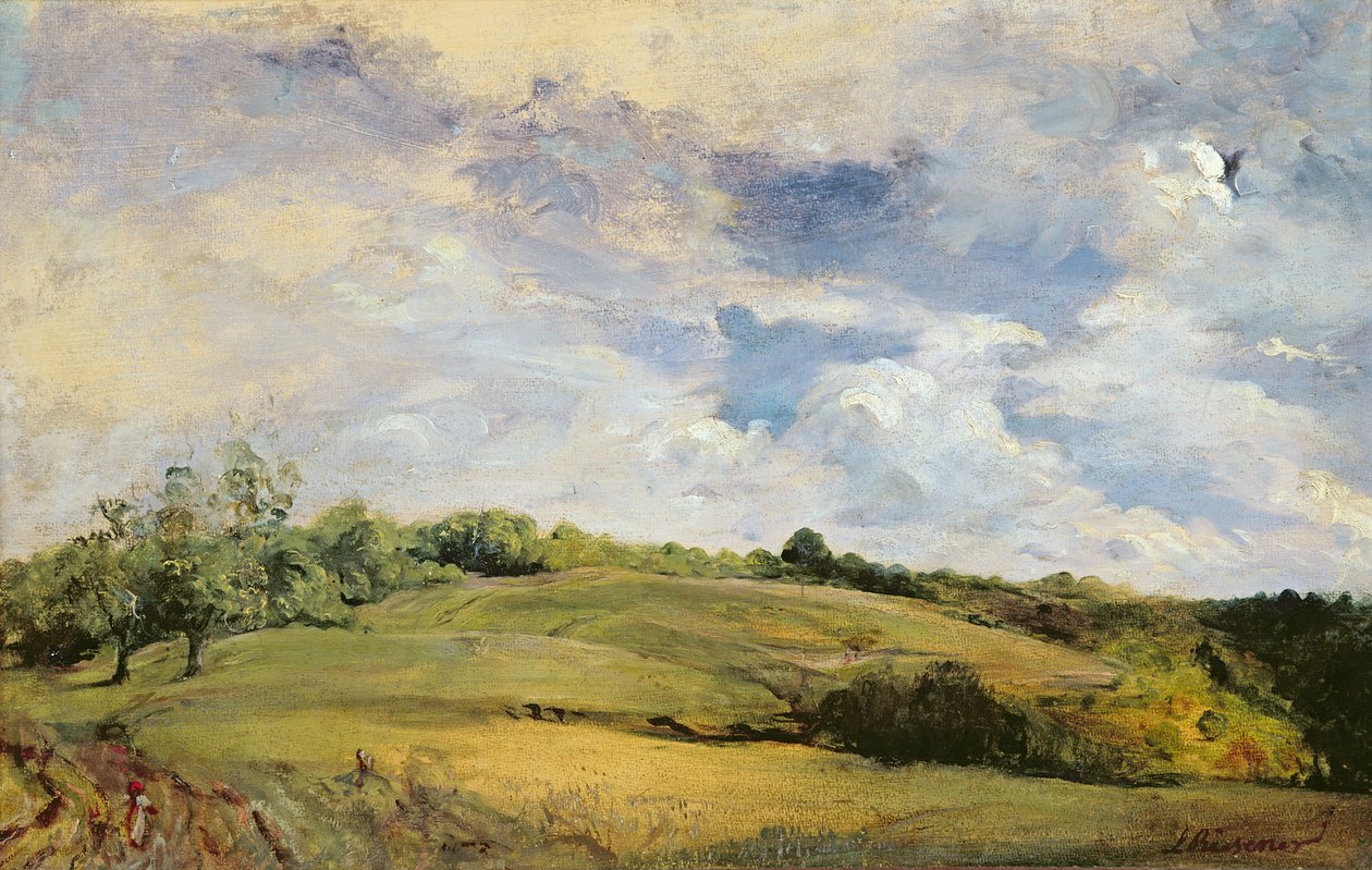 Landskap og skyer av Louis Antoine Leon Riesener