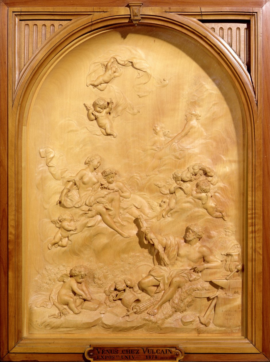 Venus og Vulcan, 1878 (utskåret tre) av Louis Ardisson