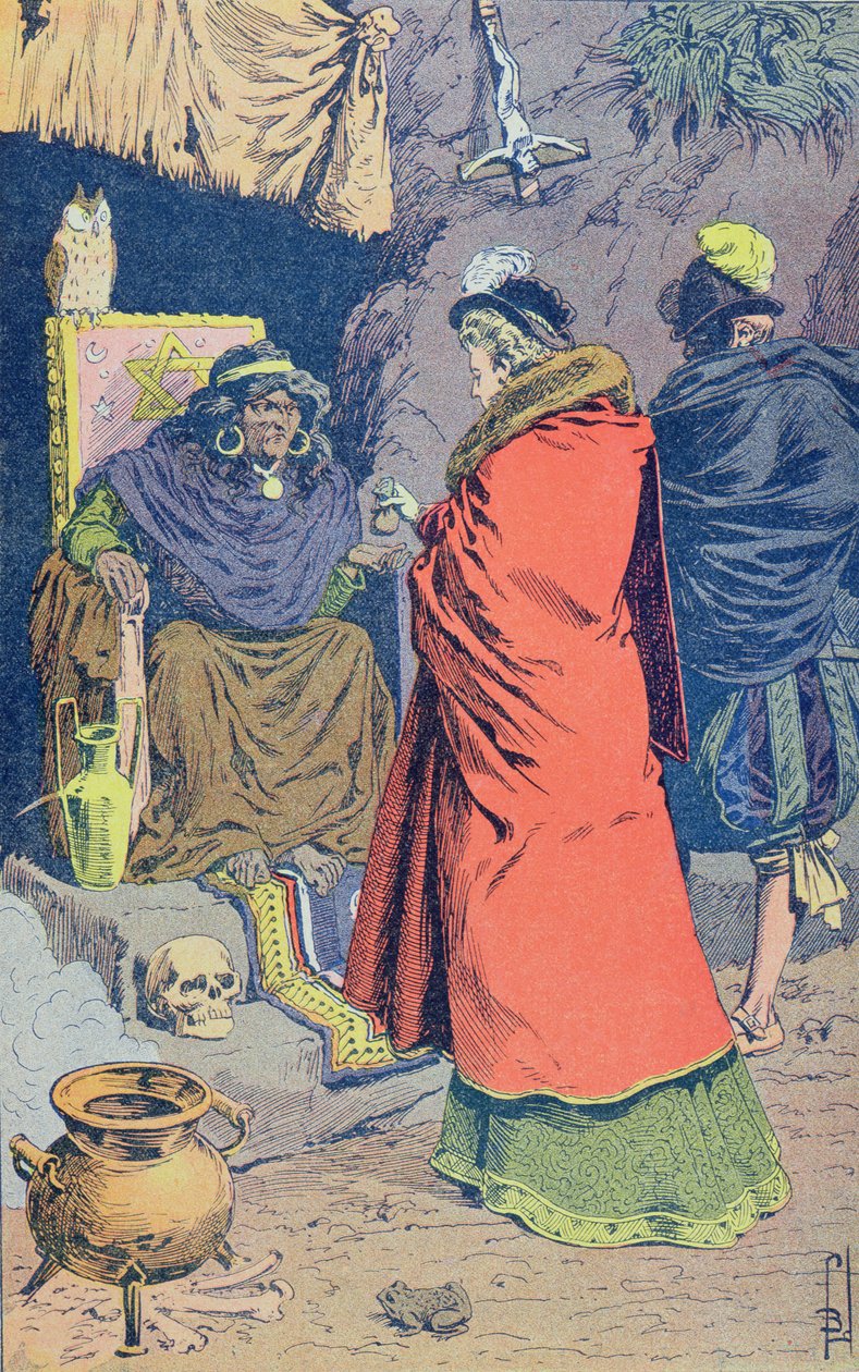 Hekseri på 1500-tallet, en heks som selger noen philtres, fra 