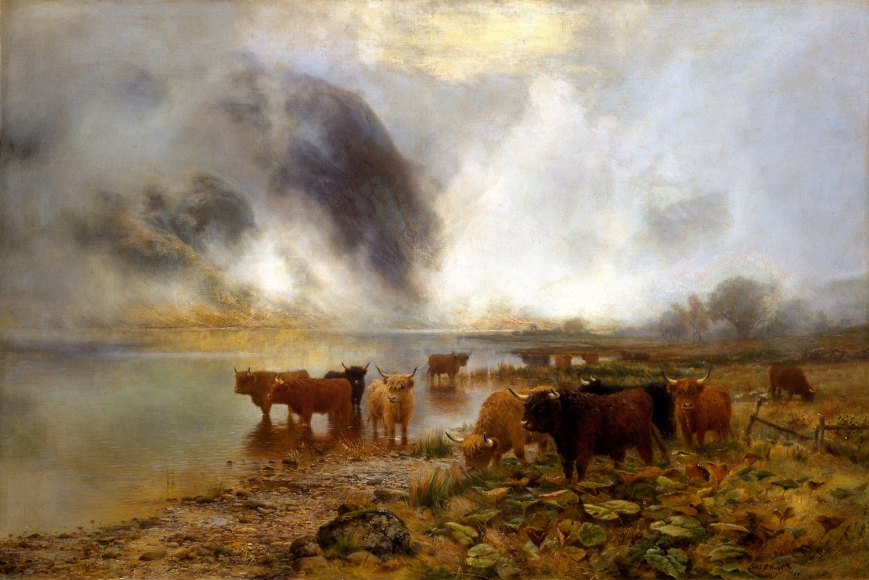 A Highland Loch, 1899 av Louis Bosworth Hurt