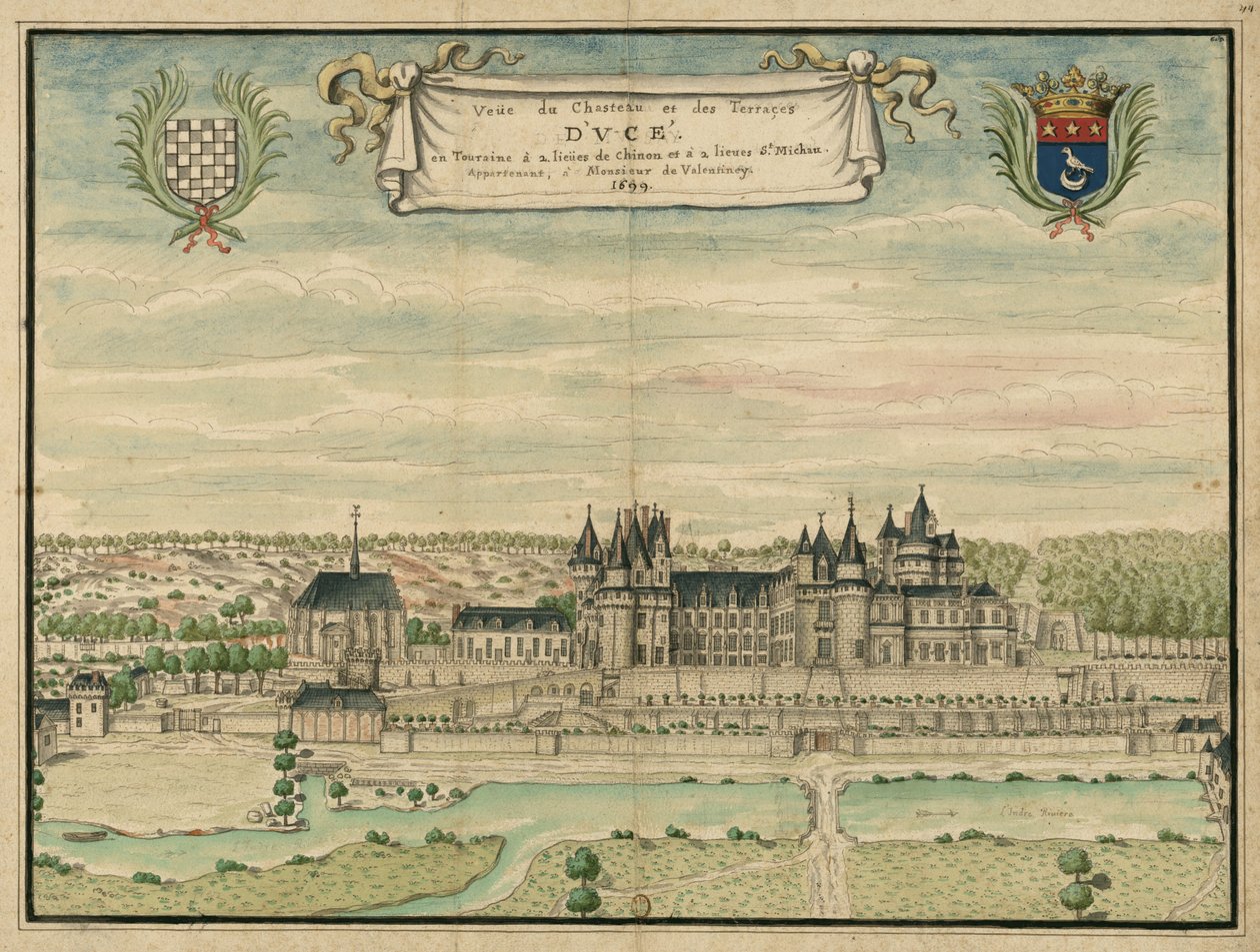 Farget tegning av Château d