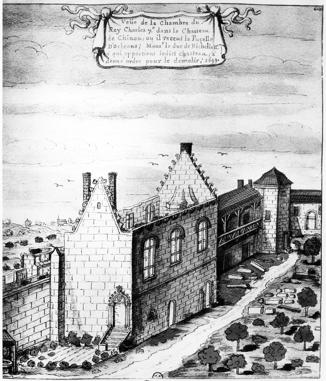 Utsikt over kammeret ved slottet i Chinon der kong Charles VII av Frankrike mottok Jeanne d