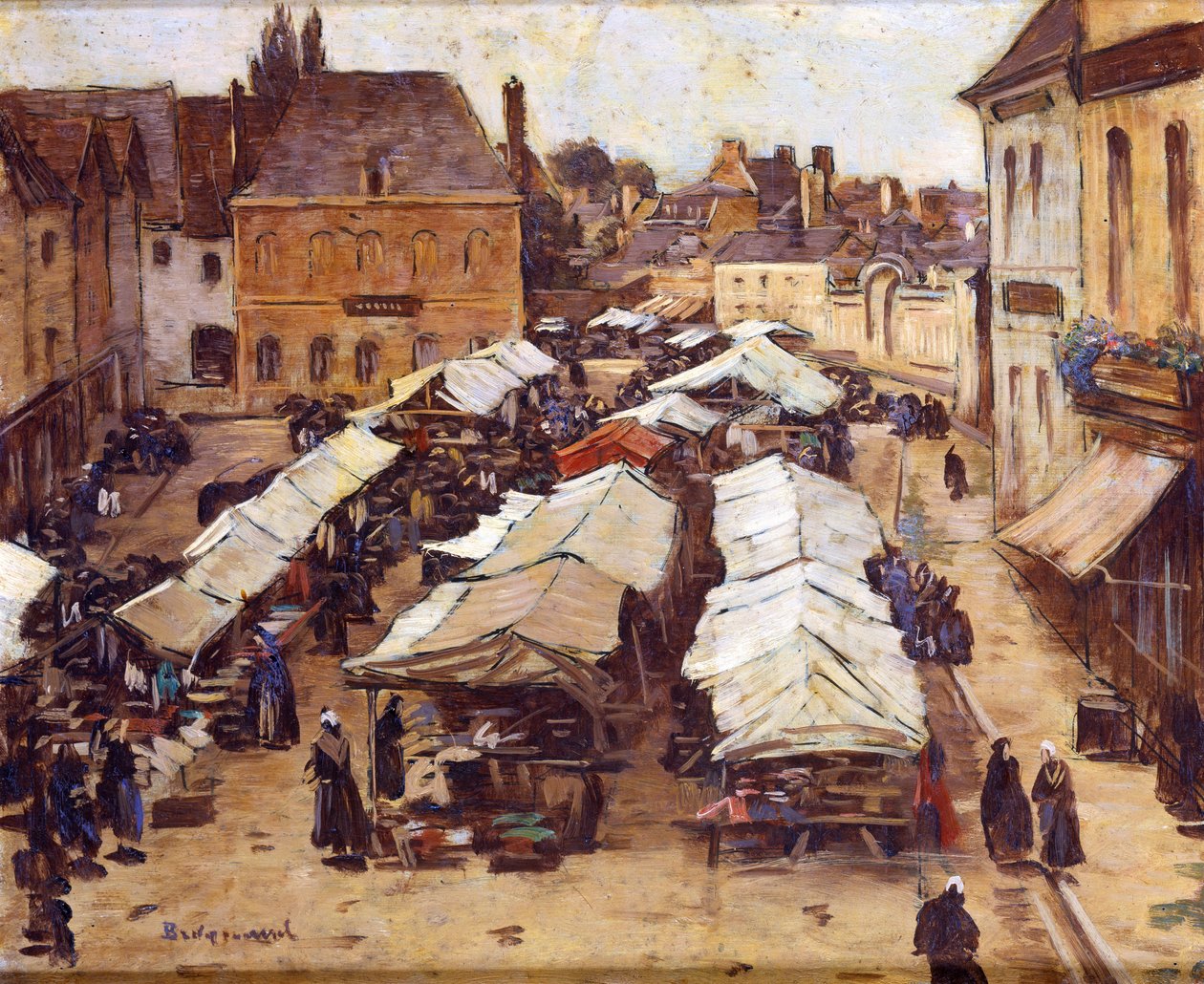Markedsplassen i Abbeville av Louis Braquaval