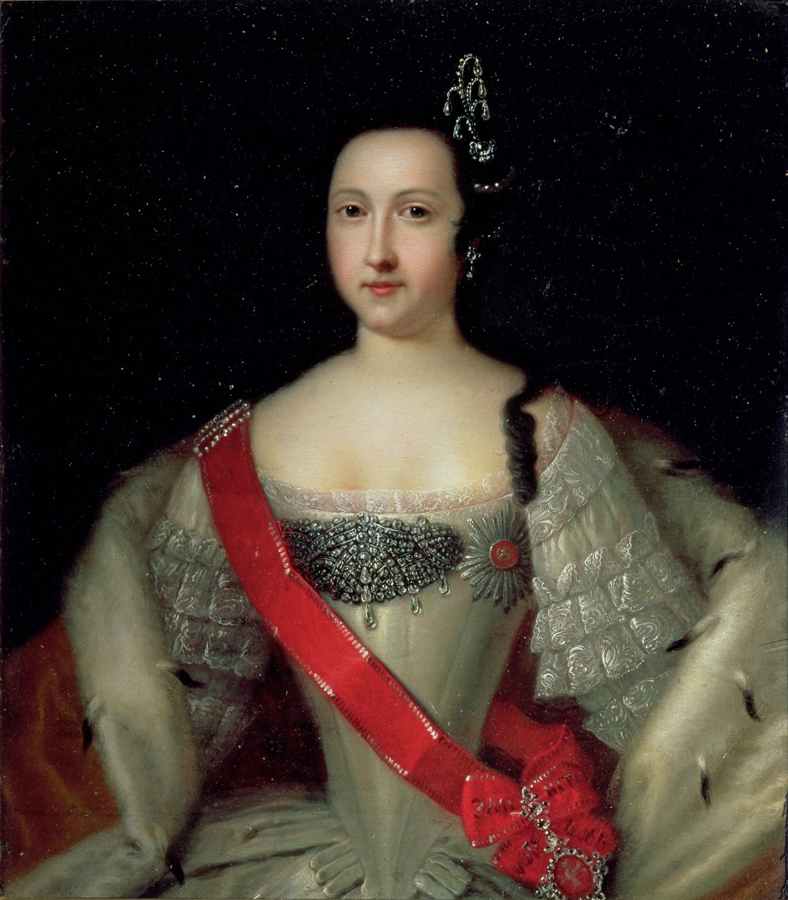 Portrett av prinsesse Anna (1718-46), moren til keiser Ivan VI (1740-64), etter 1733 av Louis Caravaque