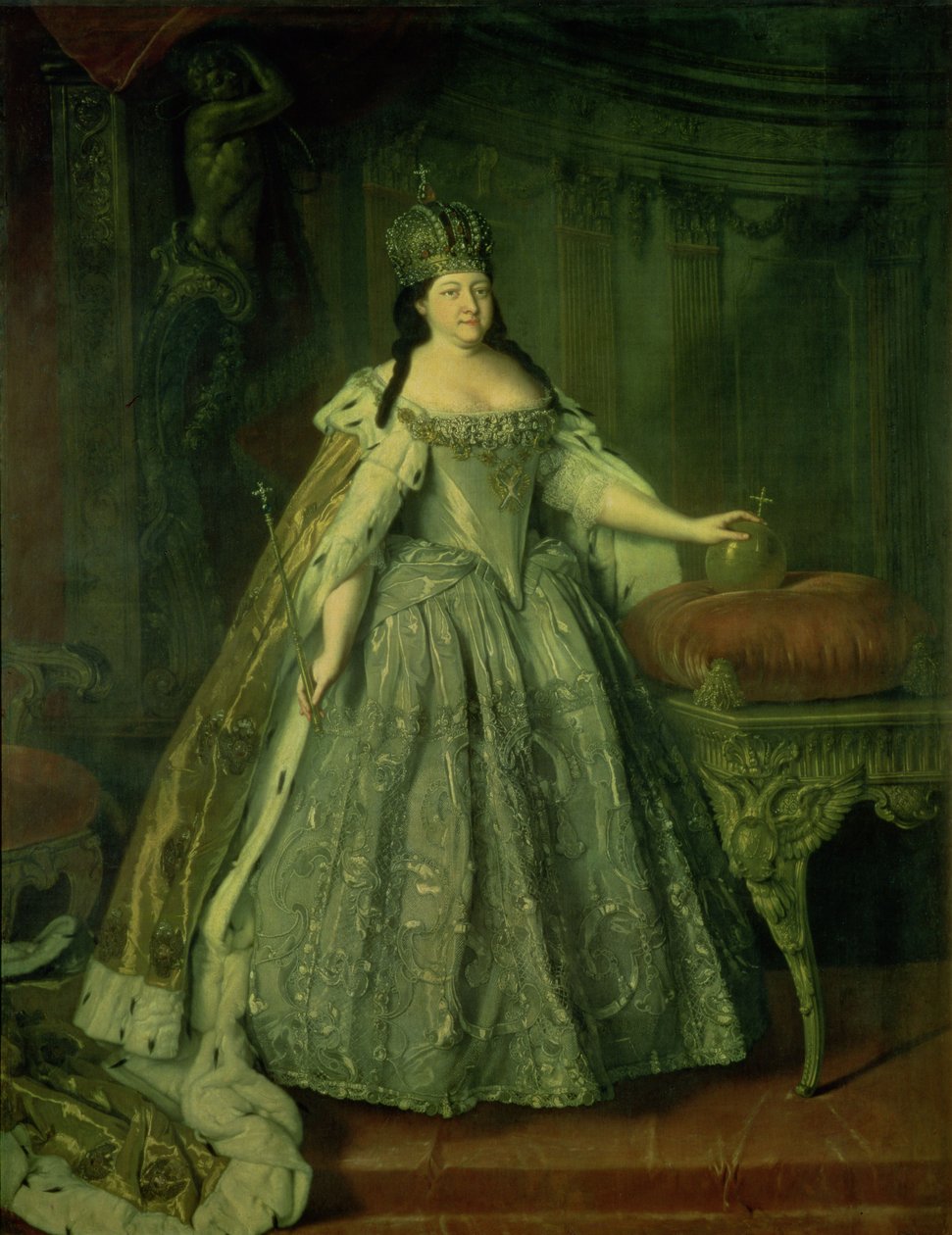 Portrett av keiserinnen Anna Ivanovna (1693-1740) 1730 av Louis Caravaque