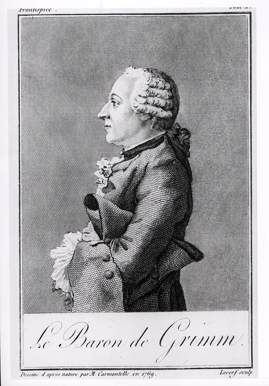 Baron Friedrich Melchior Grimm (1723-1807), gravert av Lecerf, 1769 av Louis Carrogis dit Carmontelle