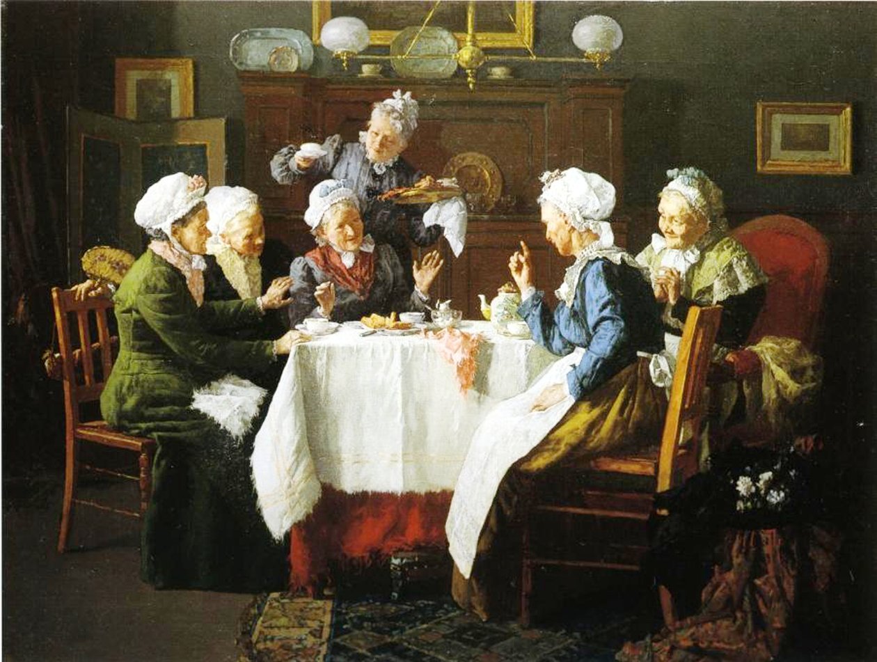 Et bestemors teselskap, 1915 av Louis Charles Moeller