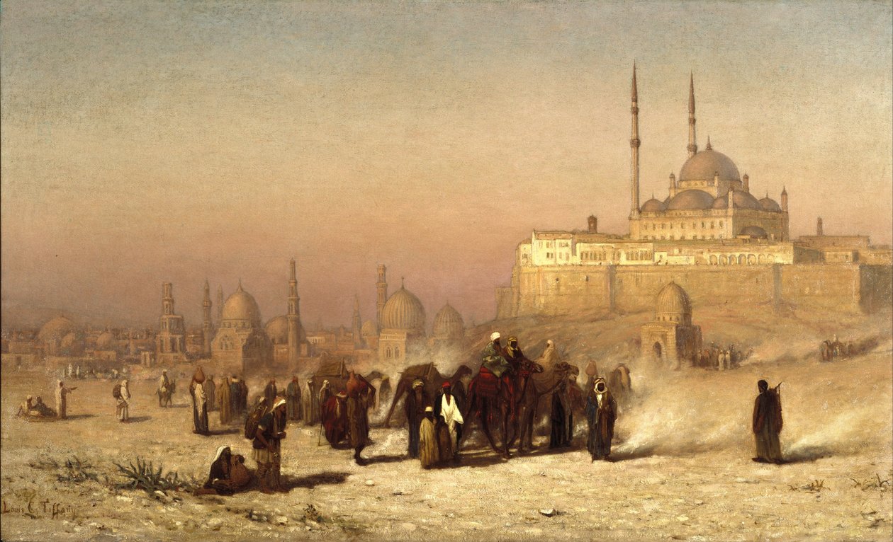 På vei mellom gamle og nye Kairo, Citadel -moskeen til Muhammad Ali og gravene til Mamelukene av Louis Comfort Tiffany