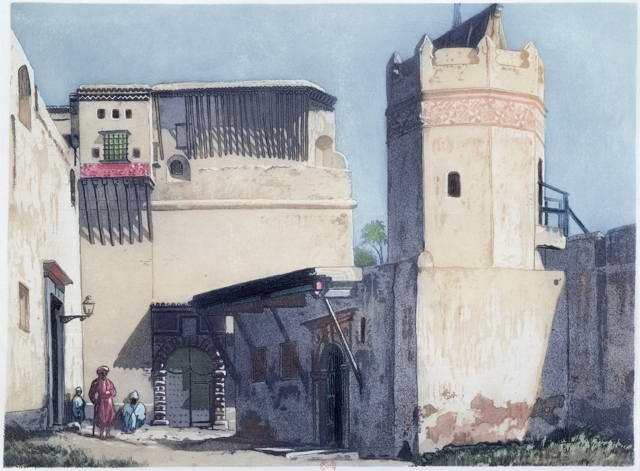 Kasbahen og moskeen i Alger, 1921 av Louis Dauphin