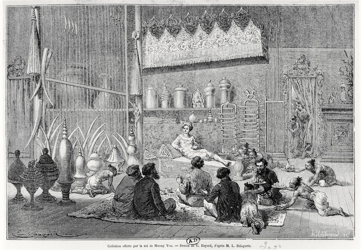 Mat tilbudt av kongen av Muong You, 1877 av Louis Delaporte