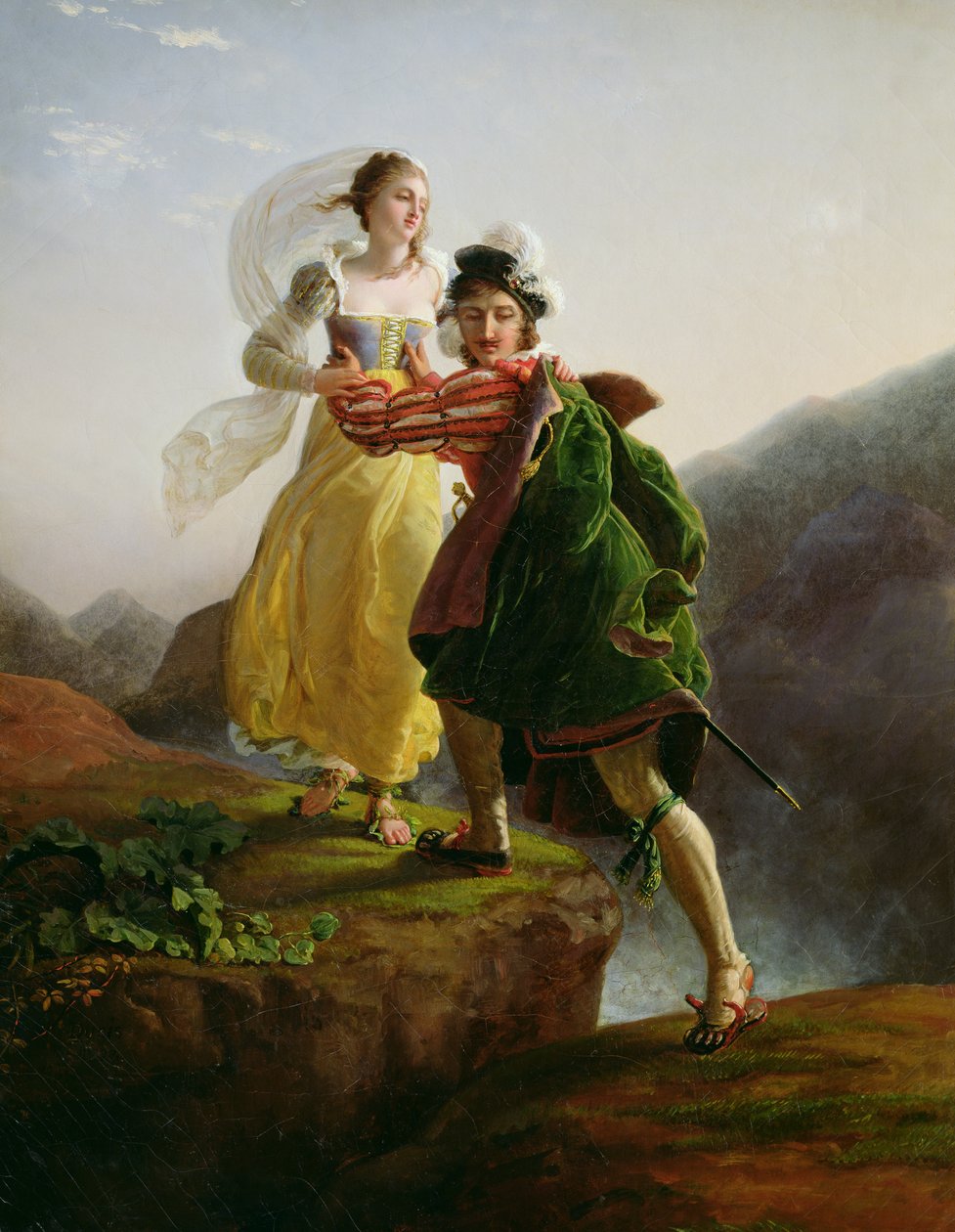 Bianca Cappello (ca. 1542-87) På flukt med sin elsker Francesco de Medici (1541-87) av Louis Ducis