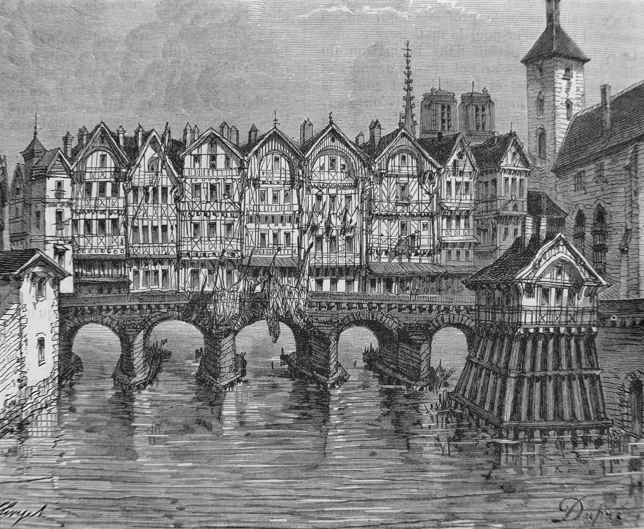 Utsikt over den gamle Pont-au-Change av Louis Dupré