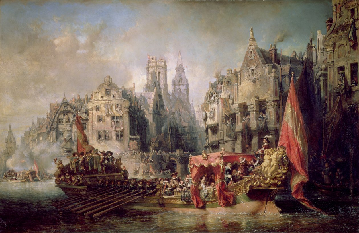 Ankomsten til Fernando Alvarez de Toledo, hertugen av Alba (1508-82) til Rotterdam i 1567, 1844 av Eugene Isabey
