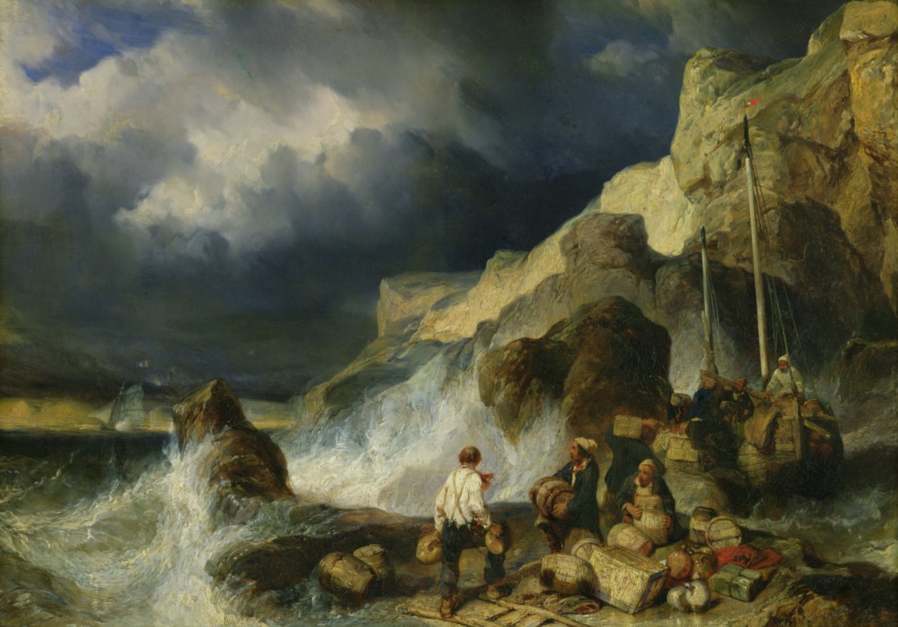 Smuglernes angrep, ca. 1837 av Eugene Isabey