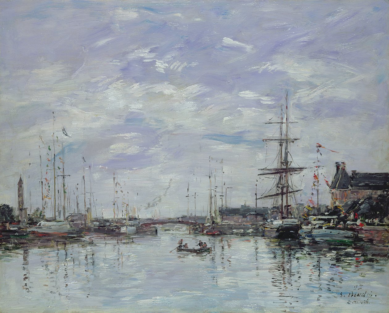 Deauville, dokken, 1892 (panel) av Eugene Louis Boudin