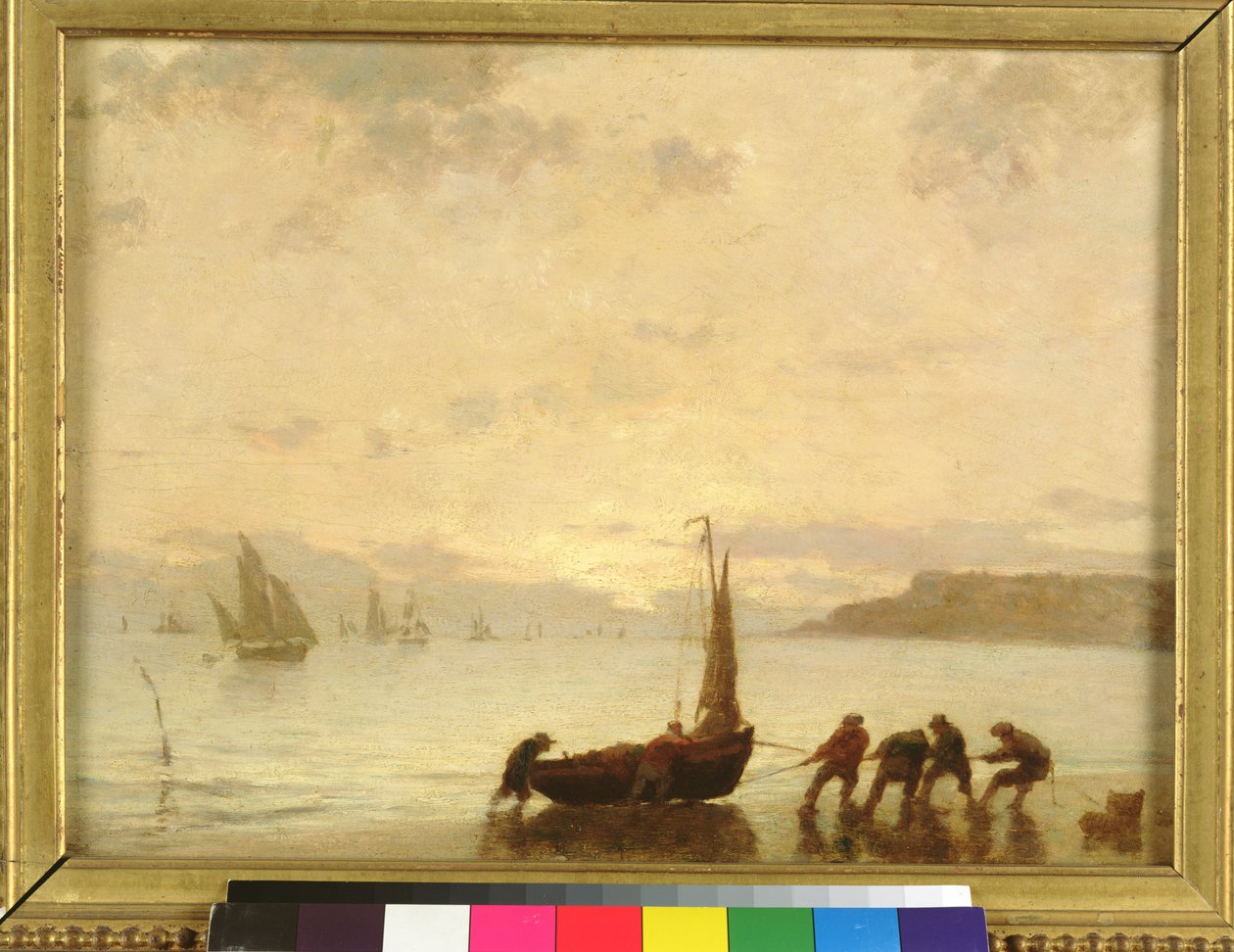 Retur fra fiske med solnedgang av Eugene Louis Boudin