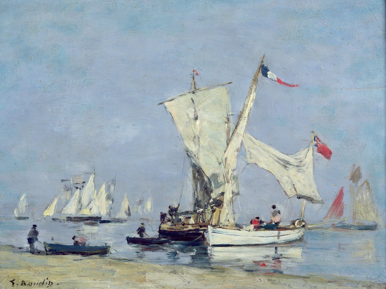 Seilbåter, ca. 1869 av Eugene Louis Boudin