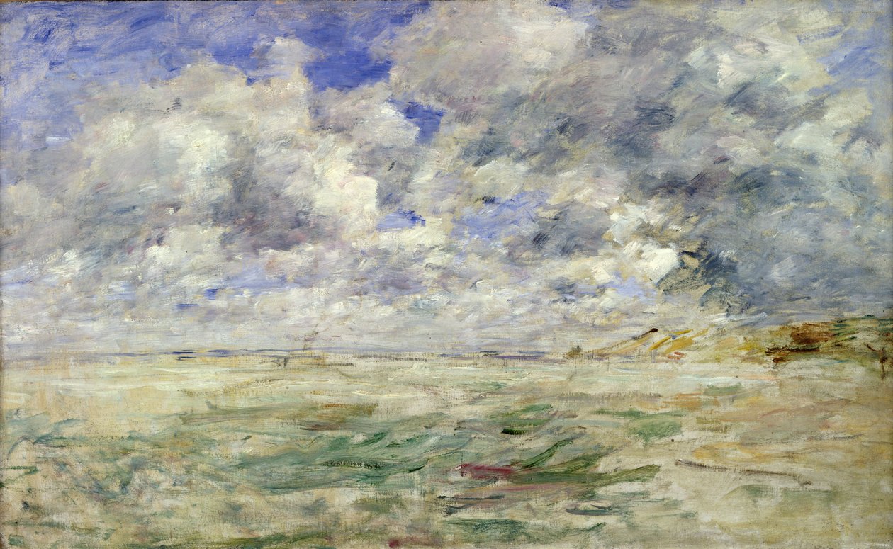 Stormfull himmel over stranden ved Trouville, ca. 1894-97 av Eugene Louis Boudin