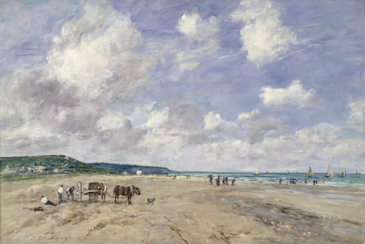 Stranden ved Tourgeville, 1893 av Eugene Louis Boudin
