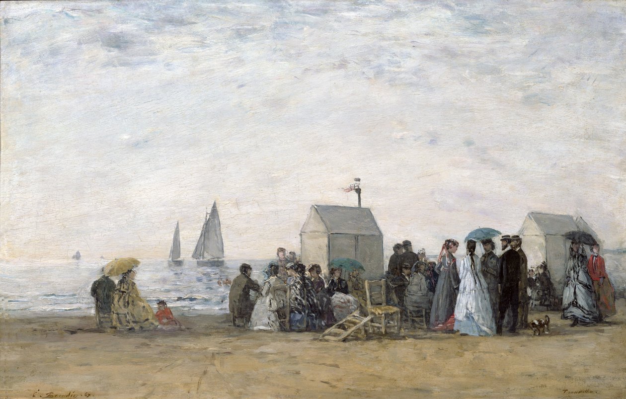Stranden ved Trouville, 1867 av Eugene Louis Boudin