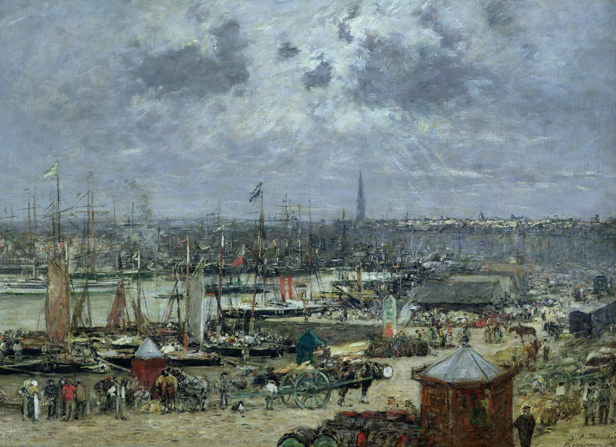 Havnen i Bordeaux, 1874 av Eugene Louis Boudin