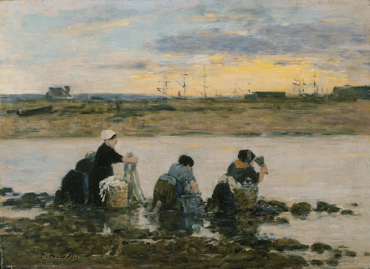 Vaskekvinner ved elven av Eugene Louis Boudin