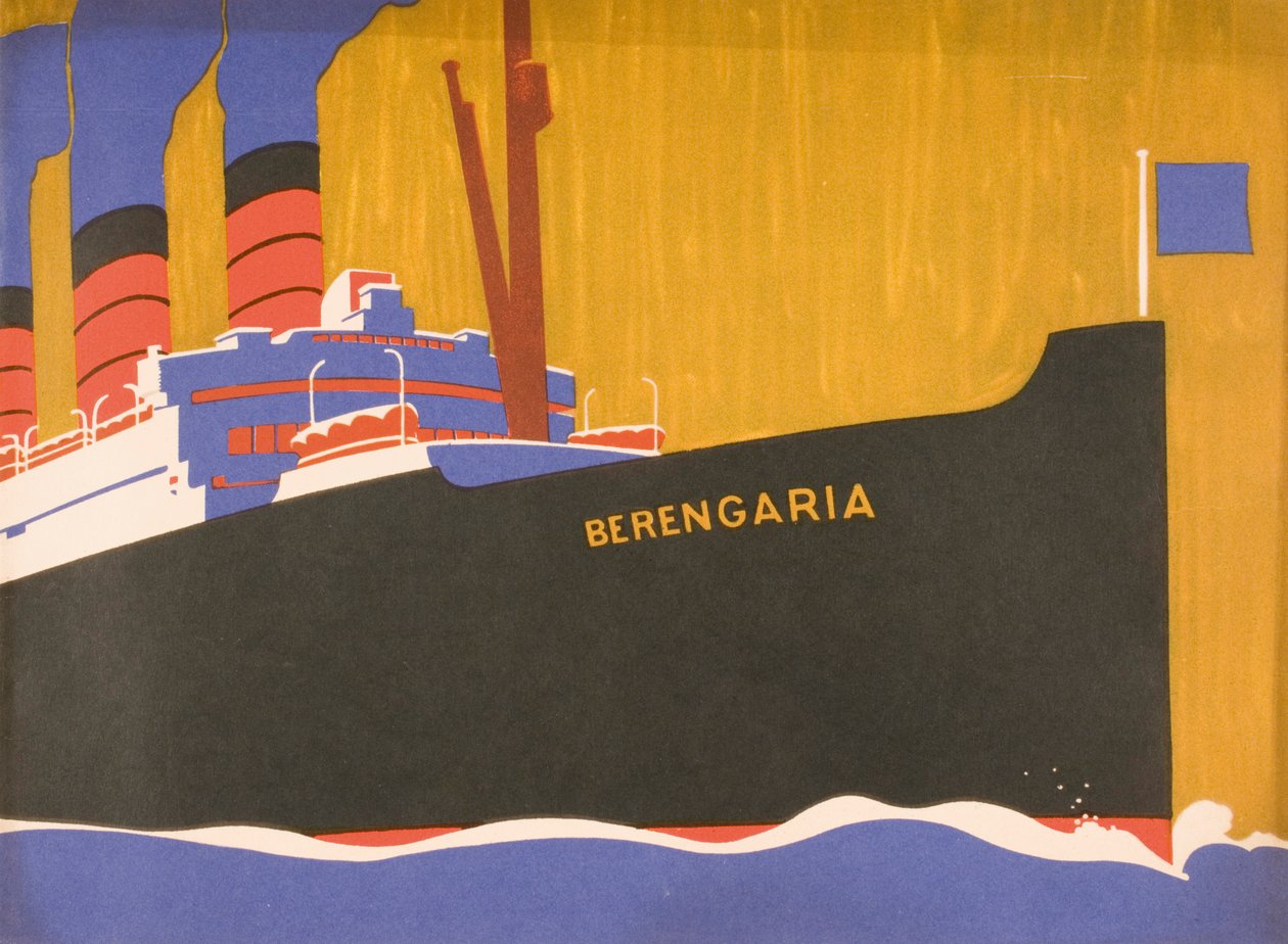 Cunard Line salgsfremmende brosjyre for Berengaria, ca. 1930 av Louis Fancher