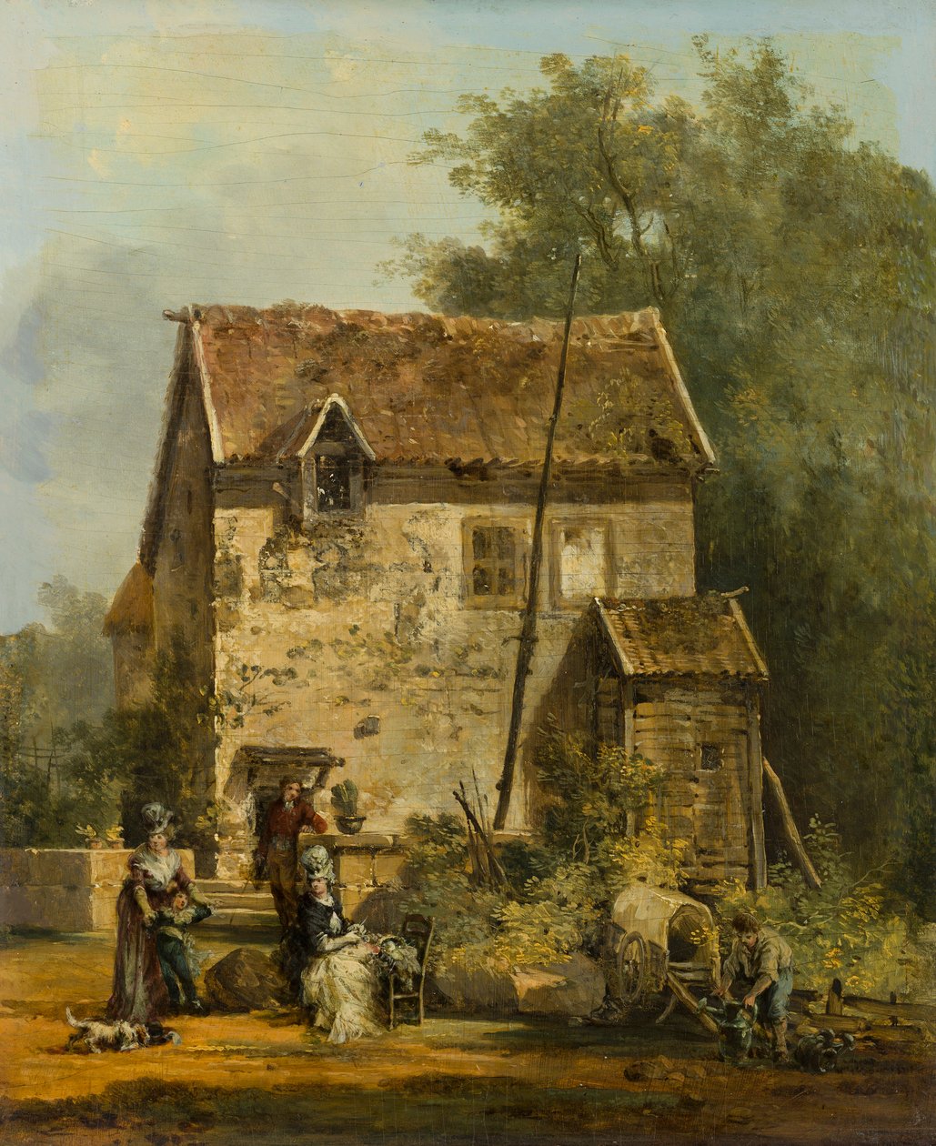 Elegant selskap i en hage av Louis Gabriel Moreau