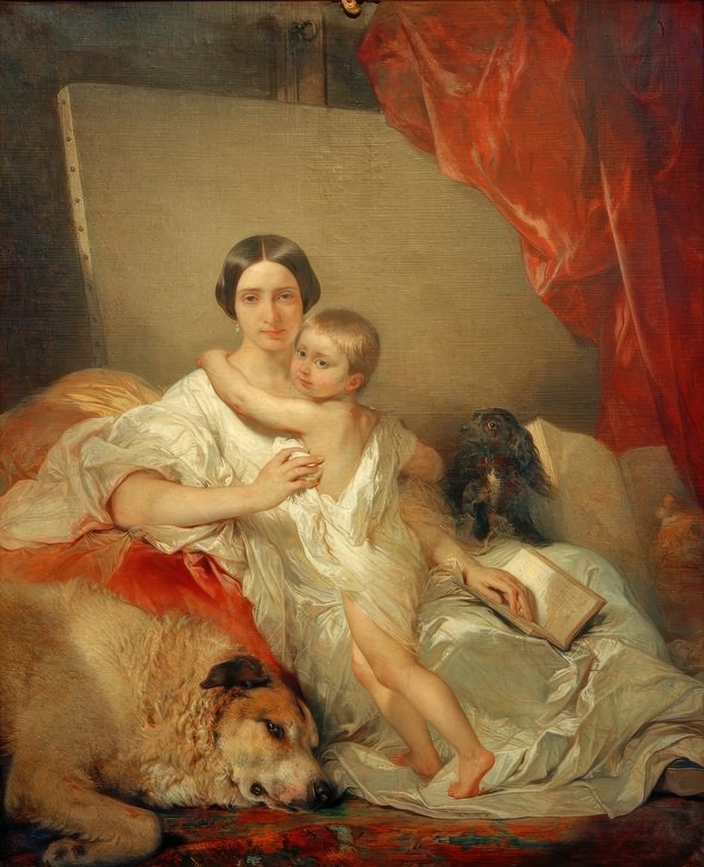 Madame Louis Gallait og datteren hennes av Louis Gallait