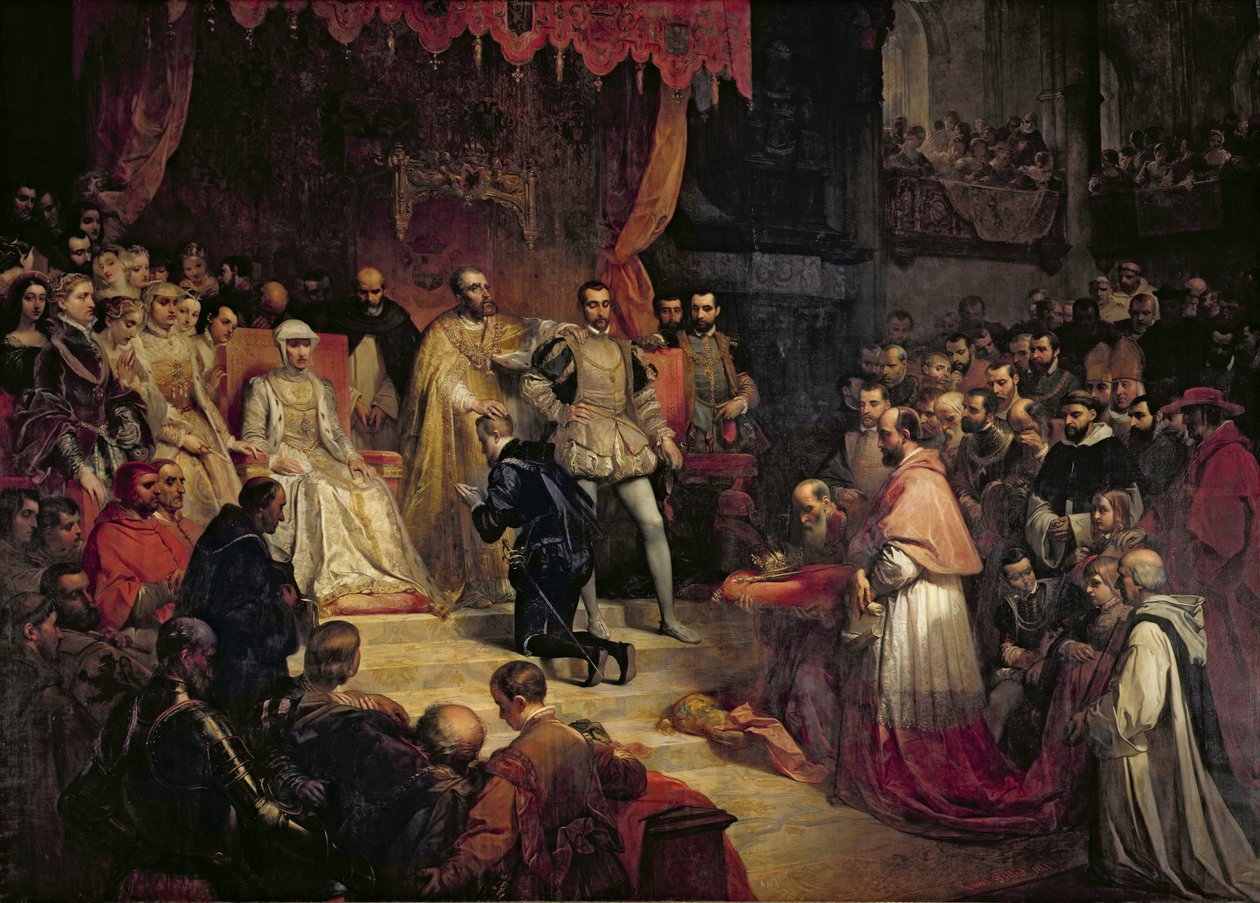 Abdikasjonen av Charles V (1500-58) 1841 av Louis Gallait