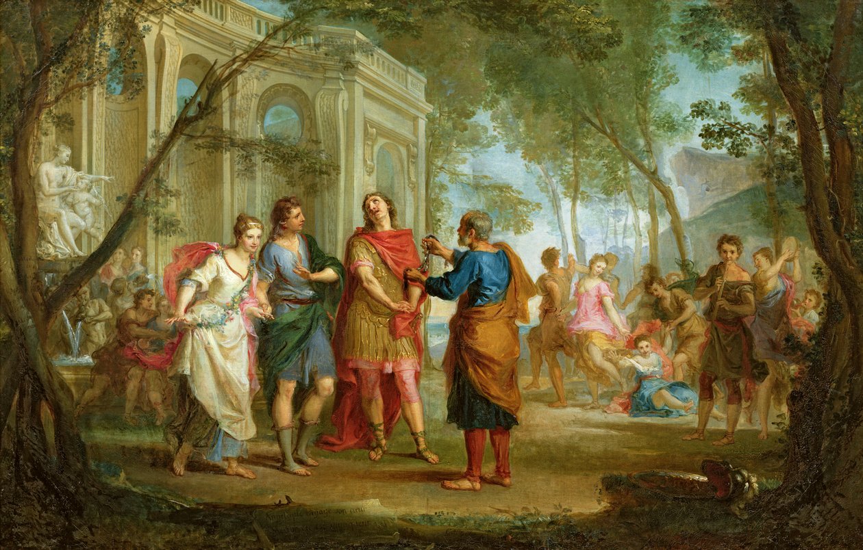 Roland får vite om kjærligheten til Angelica og Medoro av Louis Galloche