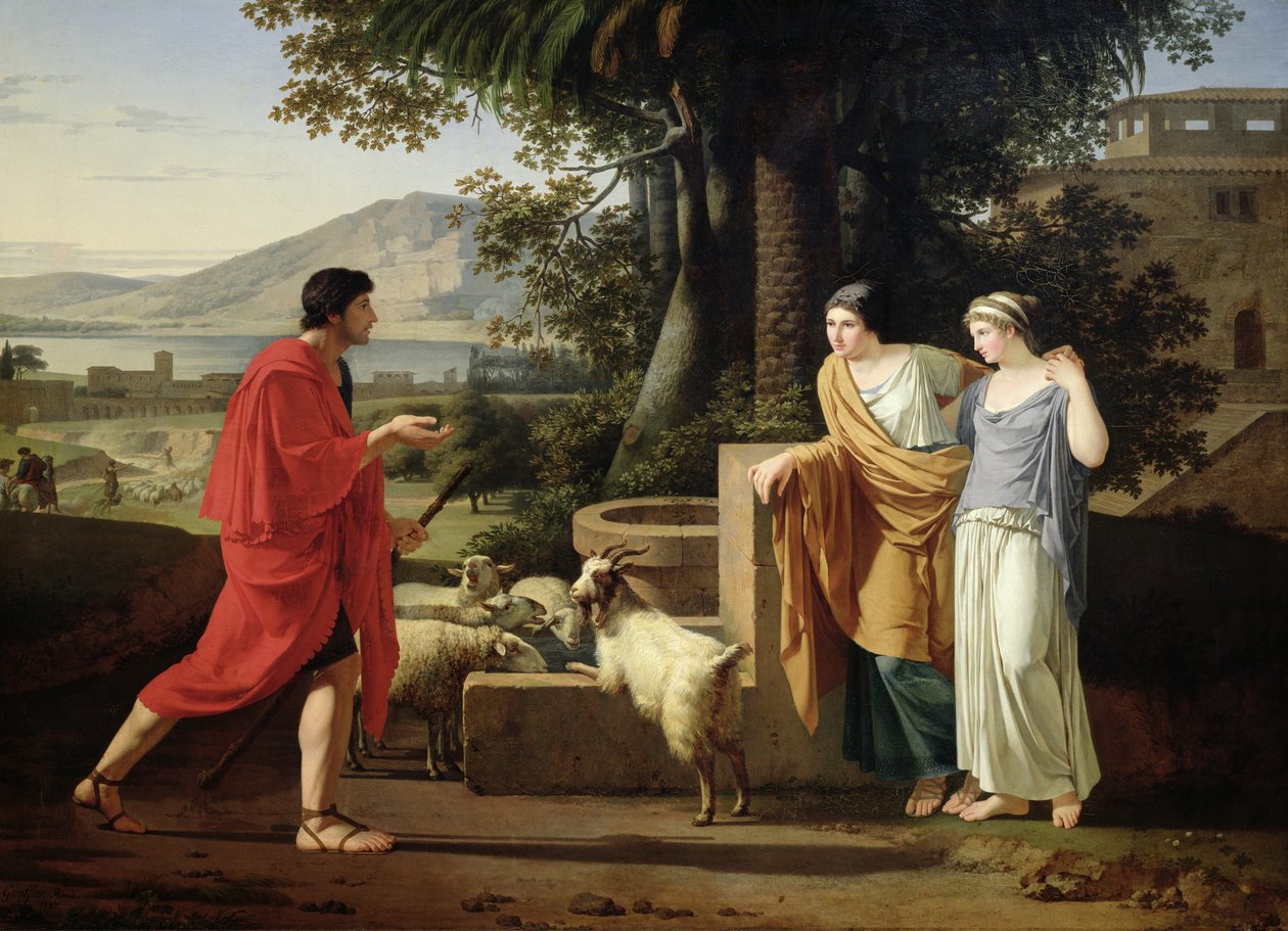 Jacob med døtrene til Laban, 1787 av Louis Gauffier