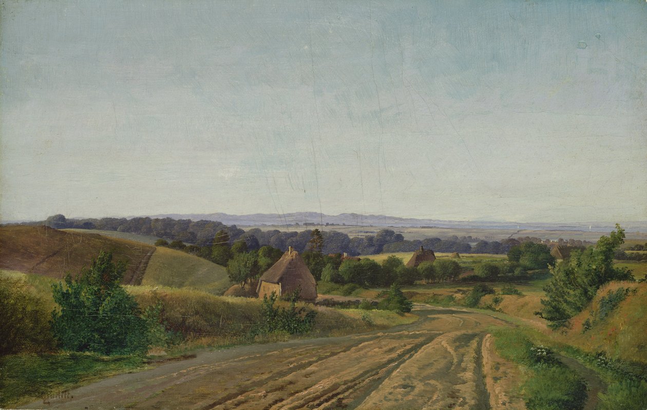 Landskap ved Esrom på Sjælland, 1834 av Louis Gurlitt