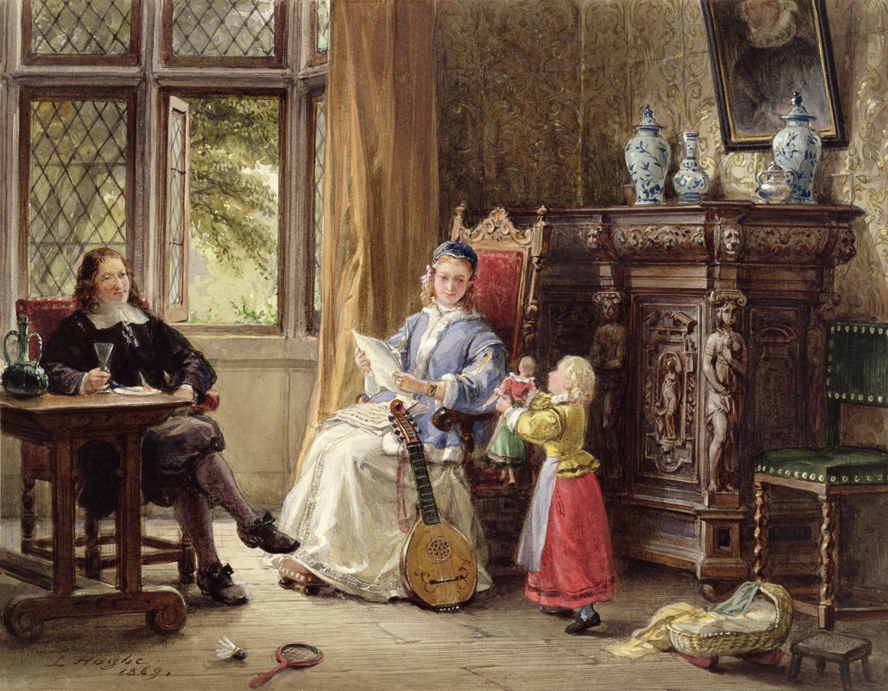 Elizabethansk interiør av Louis Haghe
