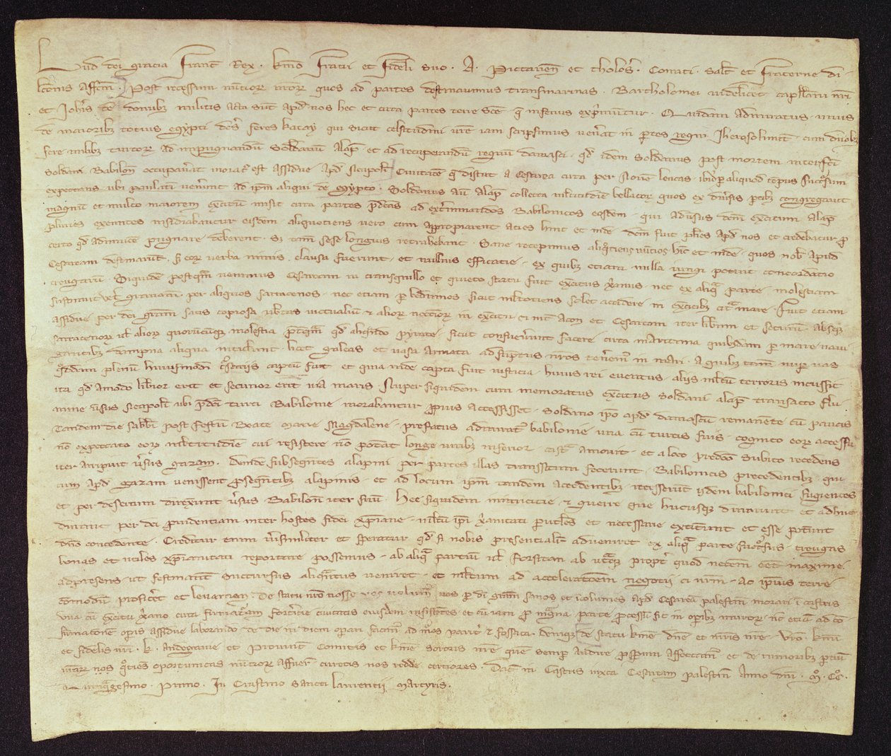 Brev fra Louis IX til broren Alphonse (1220-71) Comte de Poitiers, 11. august 1251 av Louis IX