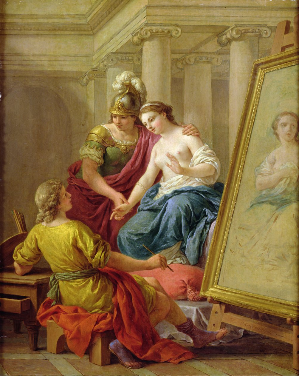 Apelles forelsket i elskerinnen til Alexander, 1772 av Louis Jean François Lagrenée