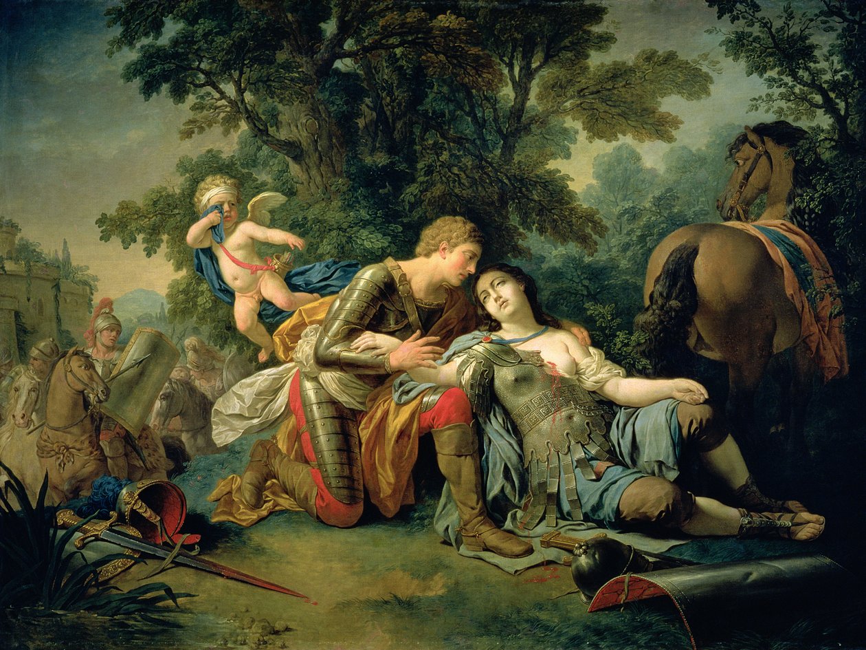 Tancred og Clorinda, 1761 av Louis Jean François Lagrenée