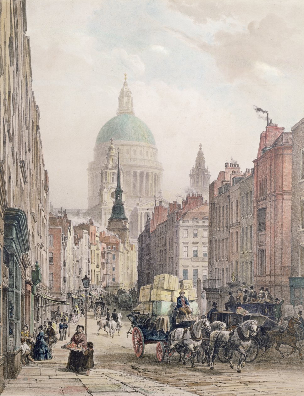 Fleet Street, ca. 1850 av Louis Jules Arnout