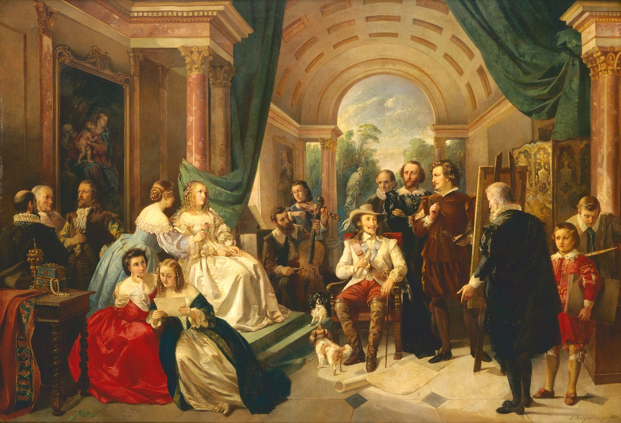 Anthony van Dyck ved domstolen til Charles I, 1863 av Louis Katzenstein