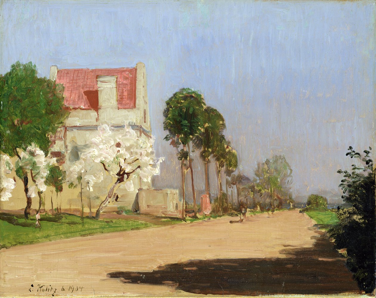 Vei ved Fulda-elven til Neuen Muehle nær Kassel, 1904 av Louis Kolitz