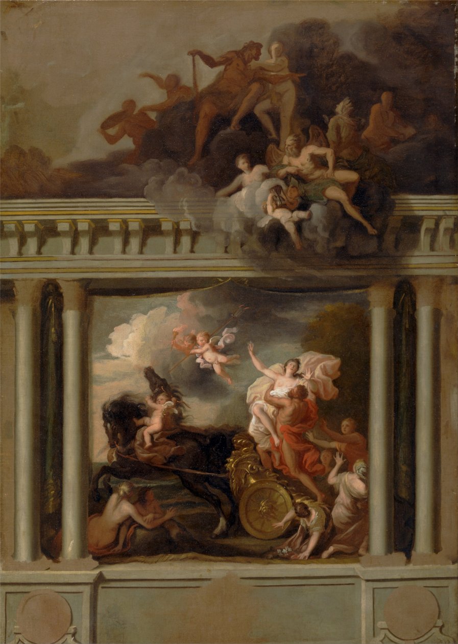 The Rape of Proserpine, design for trappen til Devonshire House, London av Louis Laguerre