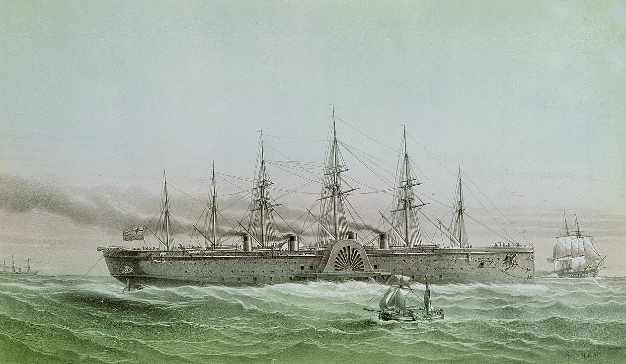 Den store østlige elektriske kabelen mellom Europa og Amerika, 1858 av Louis Le Breton