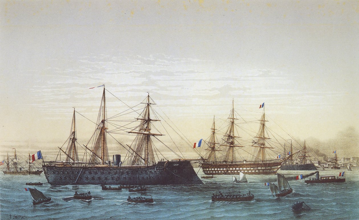 The Magenta i Brest. Napoléon III -skipet kan sees i bakgrunnen av Louis Le Breton