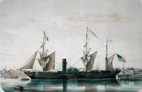 S.S. Franklin i Florida-bassenget ved Le Havre, ca. 1851 av Louis Le Breton