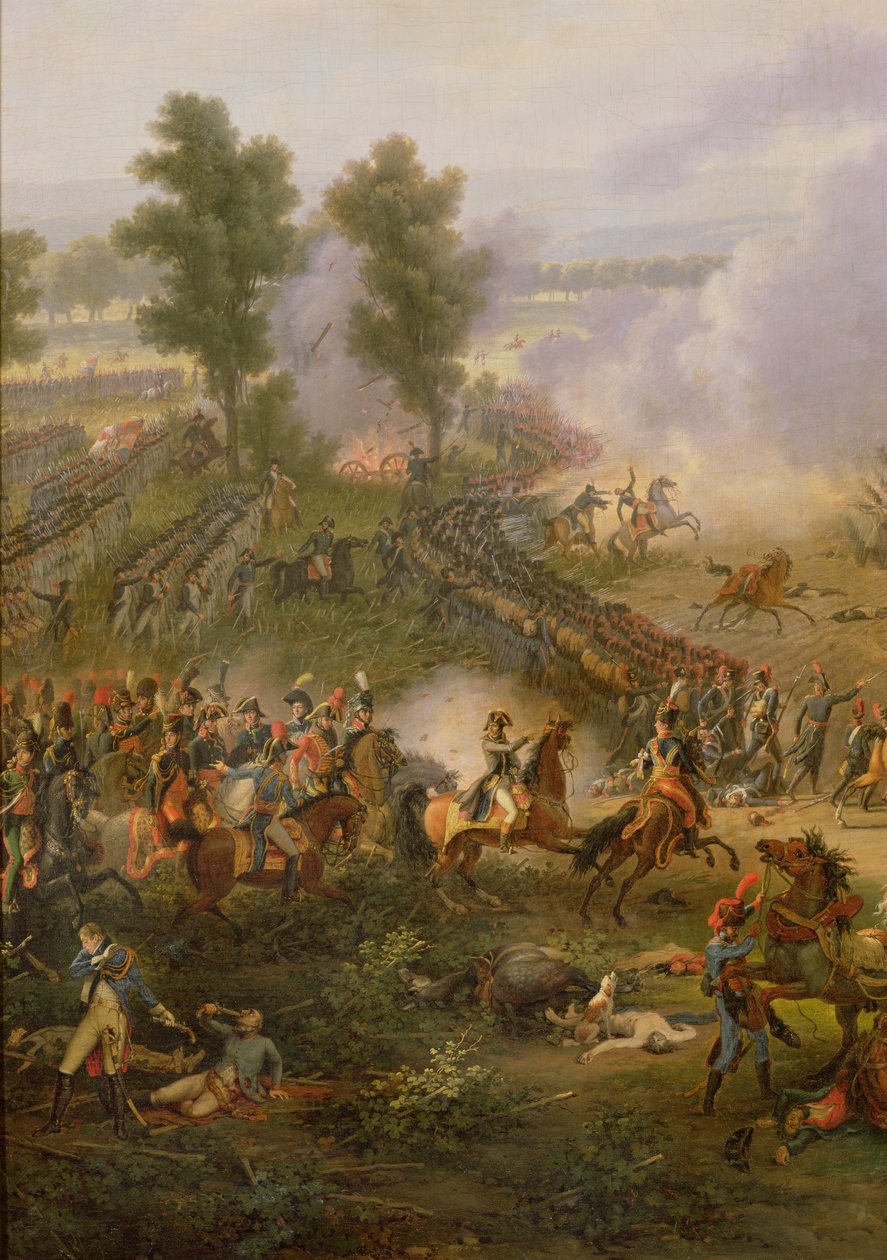 Slaget ved Marengo, detalj om Napoleon Bonaparte (1769-1821) og hans major, 1801 (se også 28336) av Louis Lejeune