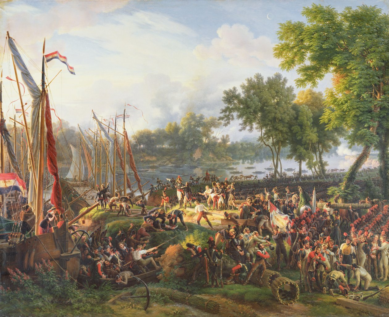 Den franske hæren krysser Rhinen ved Düsseldorf, 6. september 1795 av Louis Lejeune
