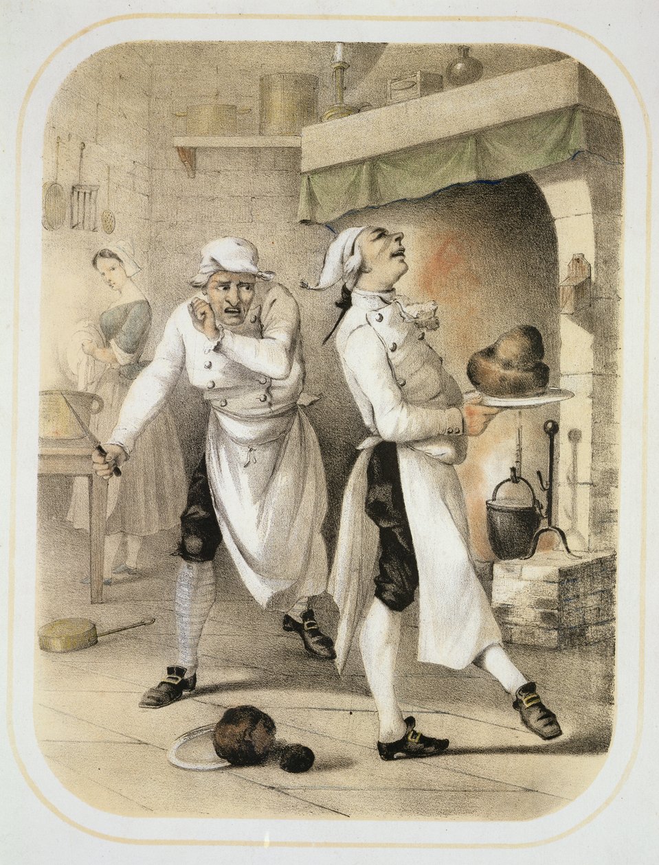 Envy in the Kitchen, fra en serie med trykk som viser de syv dødssyndene, ca. 1850 av Louis Leopold Boilly