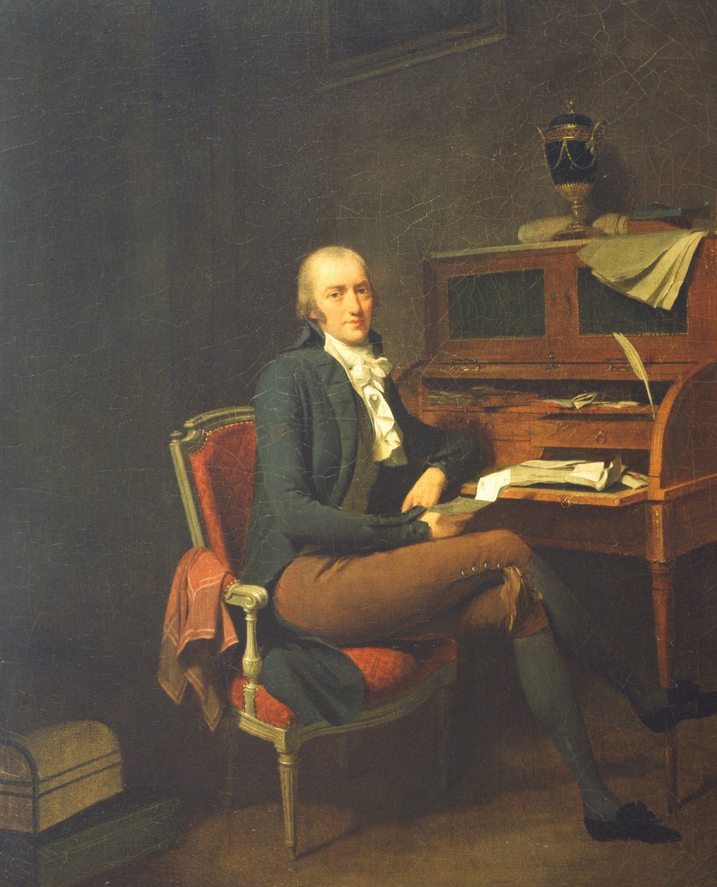 Portrett av en sittende mann ved et skrivebord av Louis Leopold Boilly