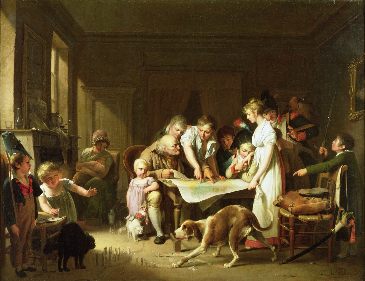 Leser hærrapporten, 1807 av Louis Leopold Boilly